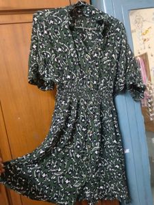 Green Printed  Dress
