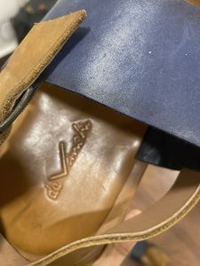 Stylish Two-Tone Leather Sandals