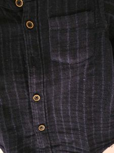 Baby Boys Blue Striped Shirt muslin cotton