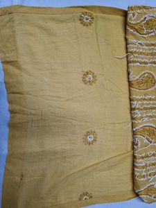 Mustard Yellow Embroidered Kurti