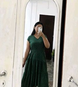 Green Polka Dot Midi Dress