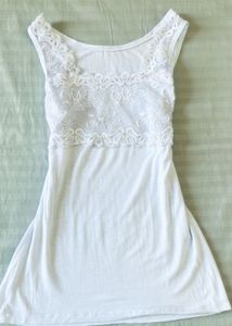 Blue Lace Trim Camisole Top