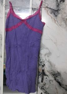 Purple Camisole with Pink Lace Trim