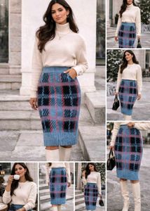 Winter Plaid Pencil Skirt
