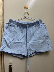 Light Blue Button-Down Shirt with shorts