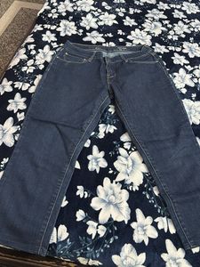 ankle length dark wash denim jeans