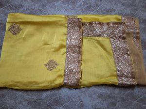 Yellow Embroidered Saree