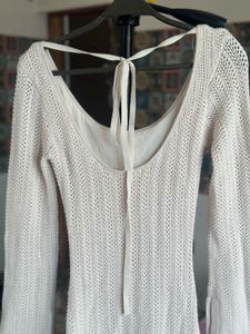 🔥Cream Knit Dress with Tie Back🔥