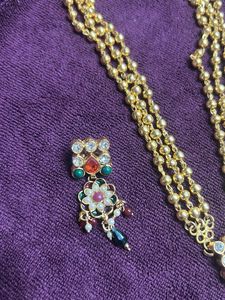 pachi , polki,pearl Necklace &amp; Earring Set
