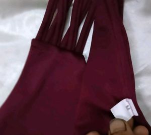 Maroon Ruched Bikini panty