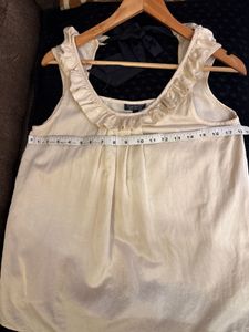 Chic Cream Ruffled Top with Bow Detail