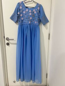 Pastel Blue Kurta set With palazzo &amp; Dupatta