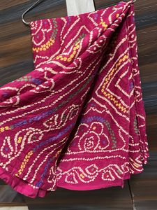 mesh beautiful chunri bhandej saree