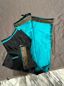 last price Elegant Blue & Black Saree