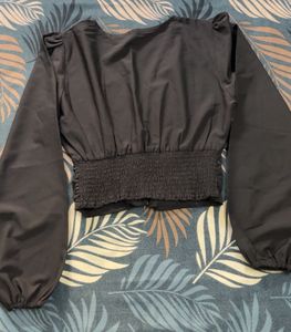 Chic Black V-Neck Blouse