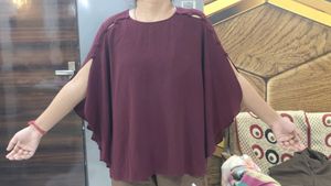 Wine Batwing Top