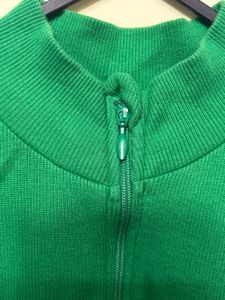 Green Zip Neck Top