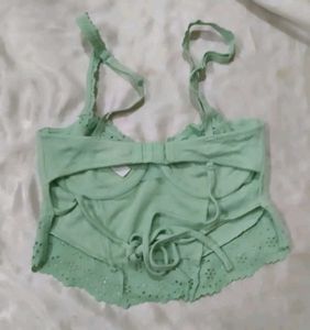 Light Green Lace Corset Top