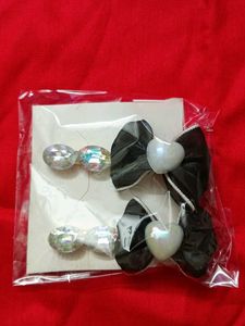 Cute Bow Hair Clips with Gems