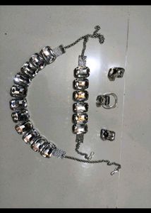 Beautiful Set With Braclet, Earrings And Ring