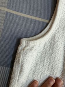 White Textured Sleeveless Top