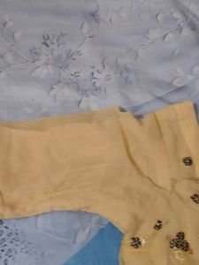 embroidered cream colour salvar suit