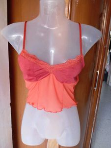 Sheer Lace Trim Cami Top