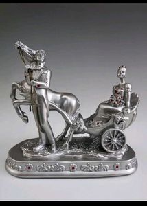 Vintage Silver Carriage Figurine