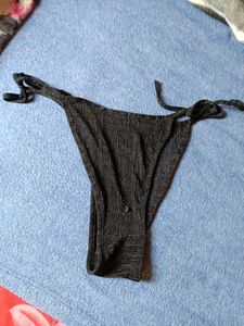 Black Tie-Side Bikini Bottom