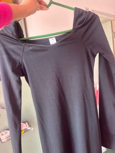 Elegant Long Sleeve High Slit Maxi Dress