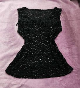Elegant Black Lace Top (Negotiable)