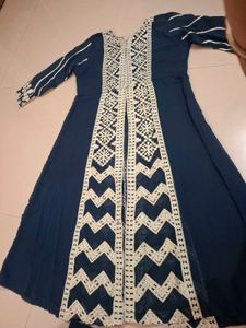 Stylish Navy Kurta Palazzo Set