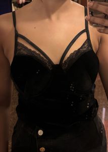 Black Velvet Bodysuit