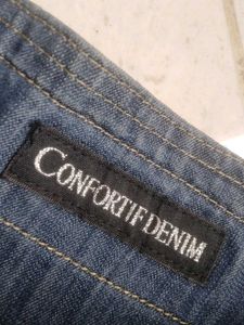 Blue Denim A-Line Skirt with Belt