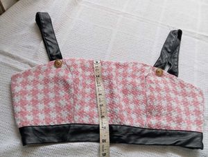 Trendy Houndstooth Crop Top