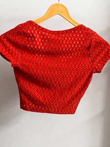 New H&amp;M Orange Eyelet Crop Top