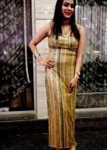 Sparkling Striped Maxi Dress