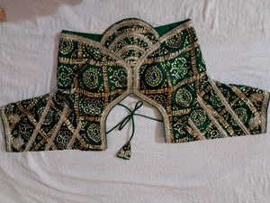 Designer Green Embroidered Blouse