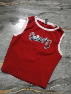 Red "California 17" Sleeveless Top