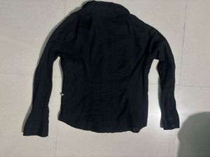 Classic Black Collared Button-Up Shirt