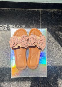 Cute Polka Dot Bow Slide Sandals