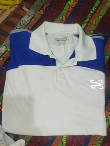 Men's Blue & White Polo Shirt