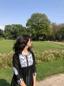 Black Chikankari Short Kurti