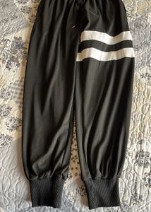 URBANIC  Black Joggers with White Stripes S