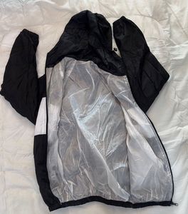 Adidas Men's Black &amp; White Windbreaker Jacket