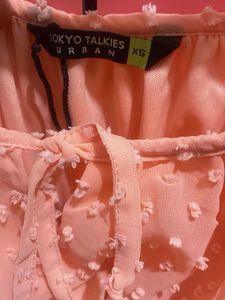 Chic Peach Textured Mini Dress