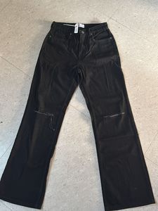 Black Distressed Flare Jeans
