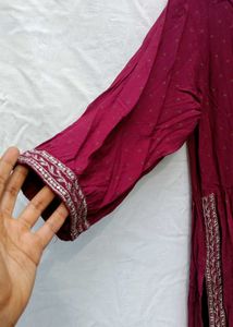 Grape Wine colour Kurta suit set