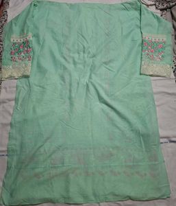 Elegant Mint Green Embroidered Kurta Set