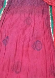 Red dupatta with Printed Border